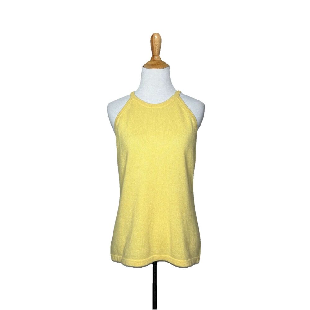 The Cashmere Project High Neck Butter Yellow Tank Top Size Small Womens New NWT